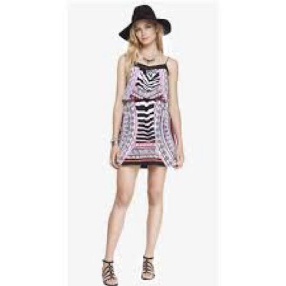 Express Pink and Black Y2K Spaghetti Strap Sundress size XS - Picture 1 of 10